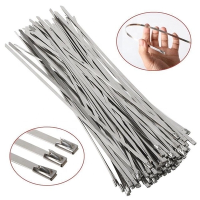 Fireproof Fiber Optic Components Self - Locking Type Stainless Steel Strap Metal Cable Ties